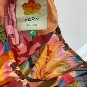 FARM Rio | Dresses | Farm Rio Tropical Collage Puff Sleeve Midi Dress |  Poshmark